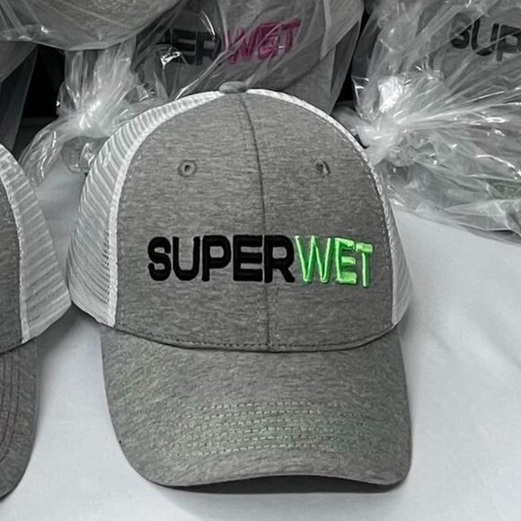 SUPER WET Trucker Hat | Snapback | Gray/White Mesh | Unisex - Picture 1 of 4